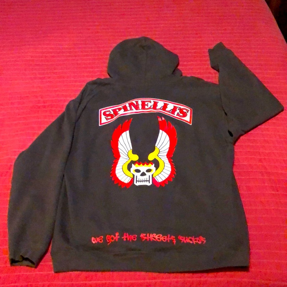 Spinell’s hoodie